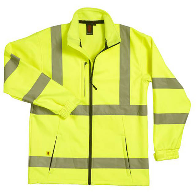 Warrior Protects HV62SY Hi Vis Soft Shell Jacket - Yellow - LARGE - Clearance Item!
