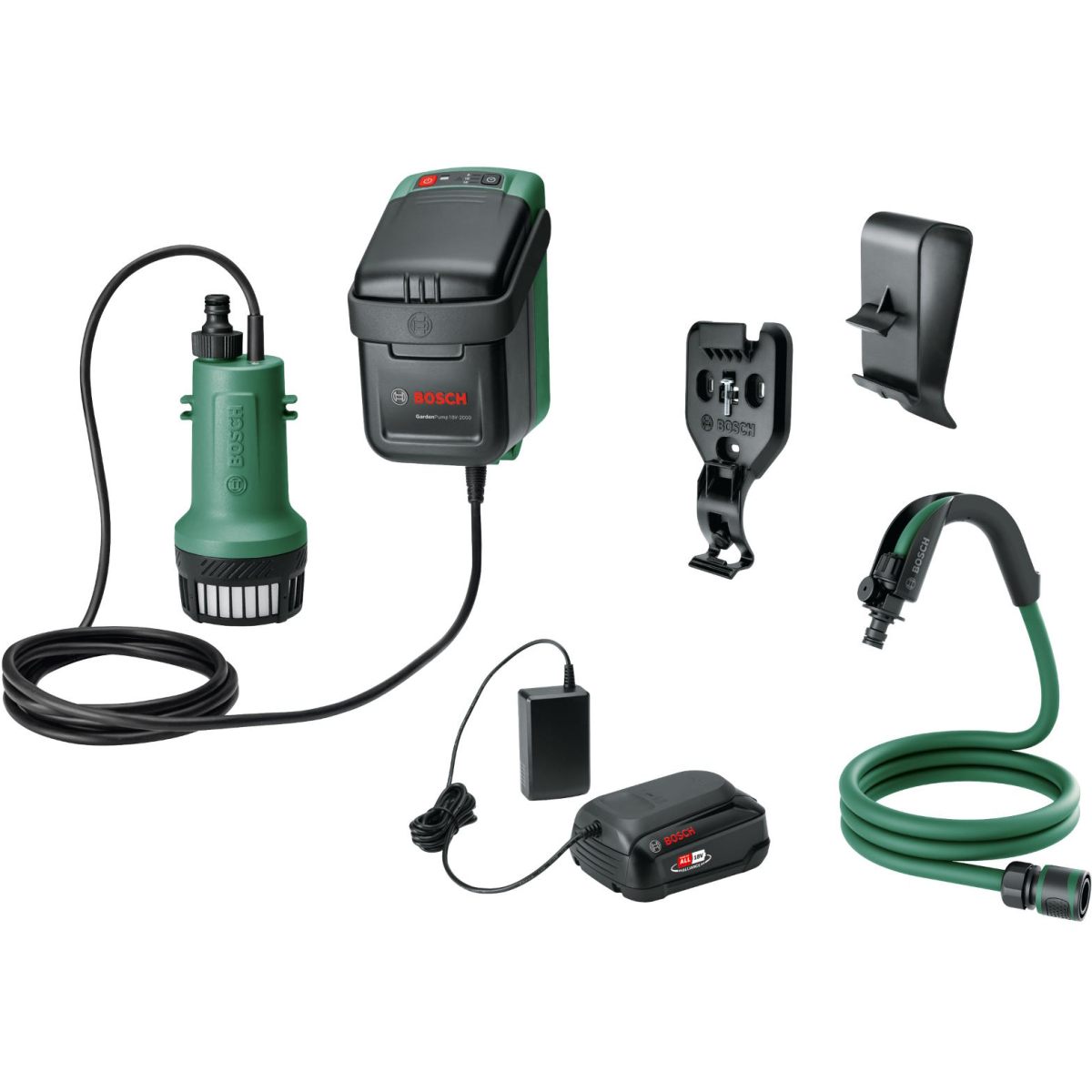 Bosch Garden Pump 18V-2000 18V Faster Garden Watering from a Water Butt (1x2.5Ah)