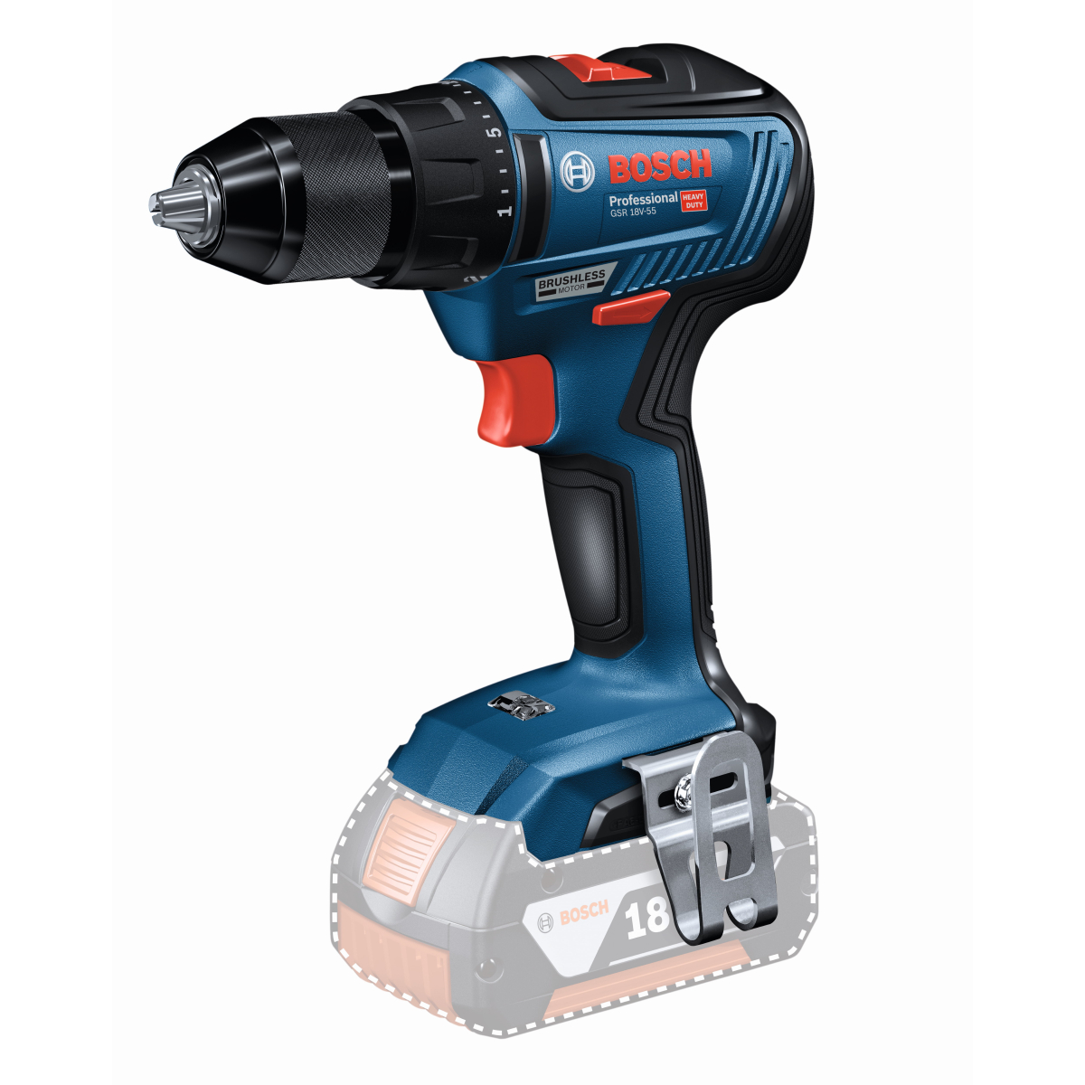 Bosch GSR 18V 55 NCG Body Only 18V Brushless Drill Driver In Carton