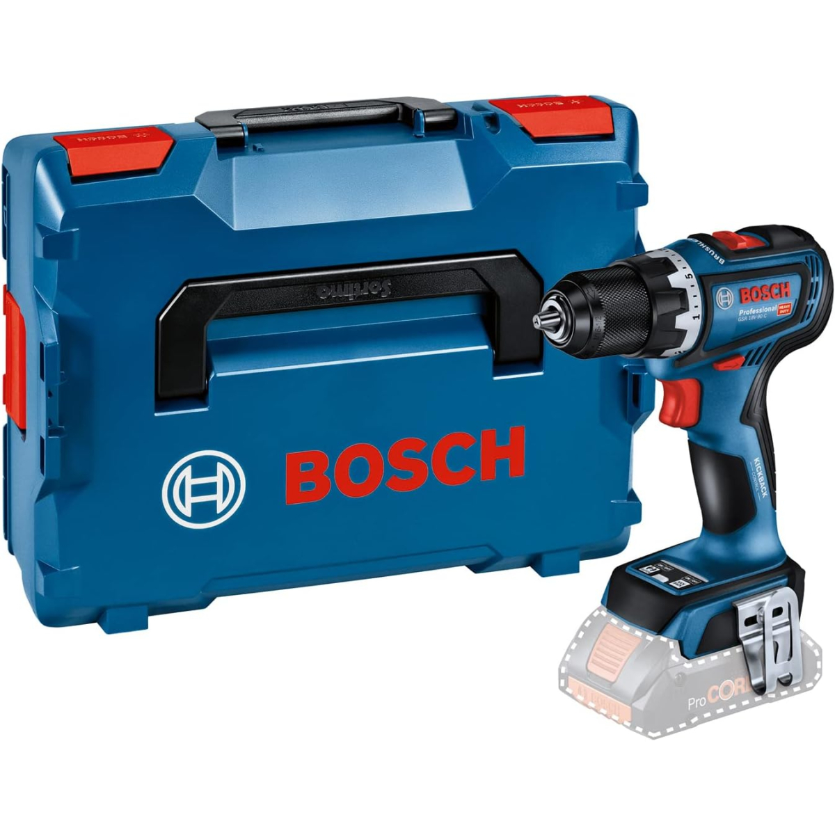 Bosch GSR 18V-90 C Body Only 18v BRUSHLESS Drill Driver Connection Ready in L-Boxx
