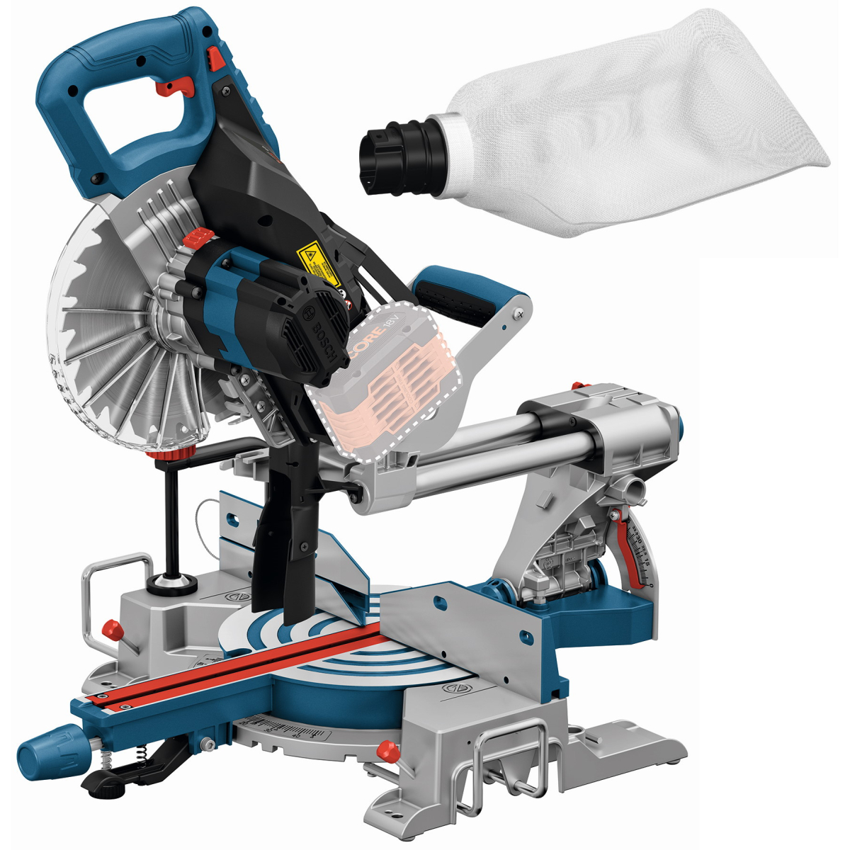 Bosch GCM18V-216 Body Only 18V BITURBO Connection Ready Brushless 216mm Mitre Saw in Carton