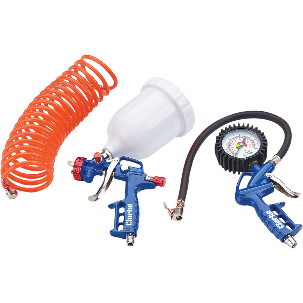 Clarke 3108005 KIT700 3 Piece Air Tool Kit With Gravity Fed Spray Gun