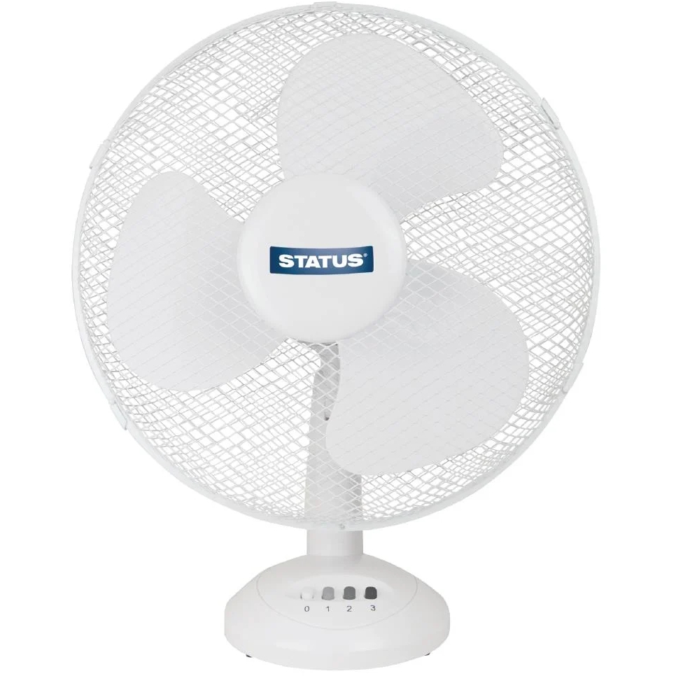 Status 12" 3-Speed Oscillating and Angle Adjustable Desktop Fan
