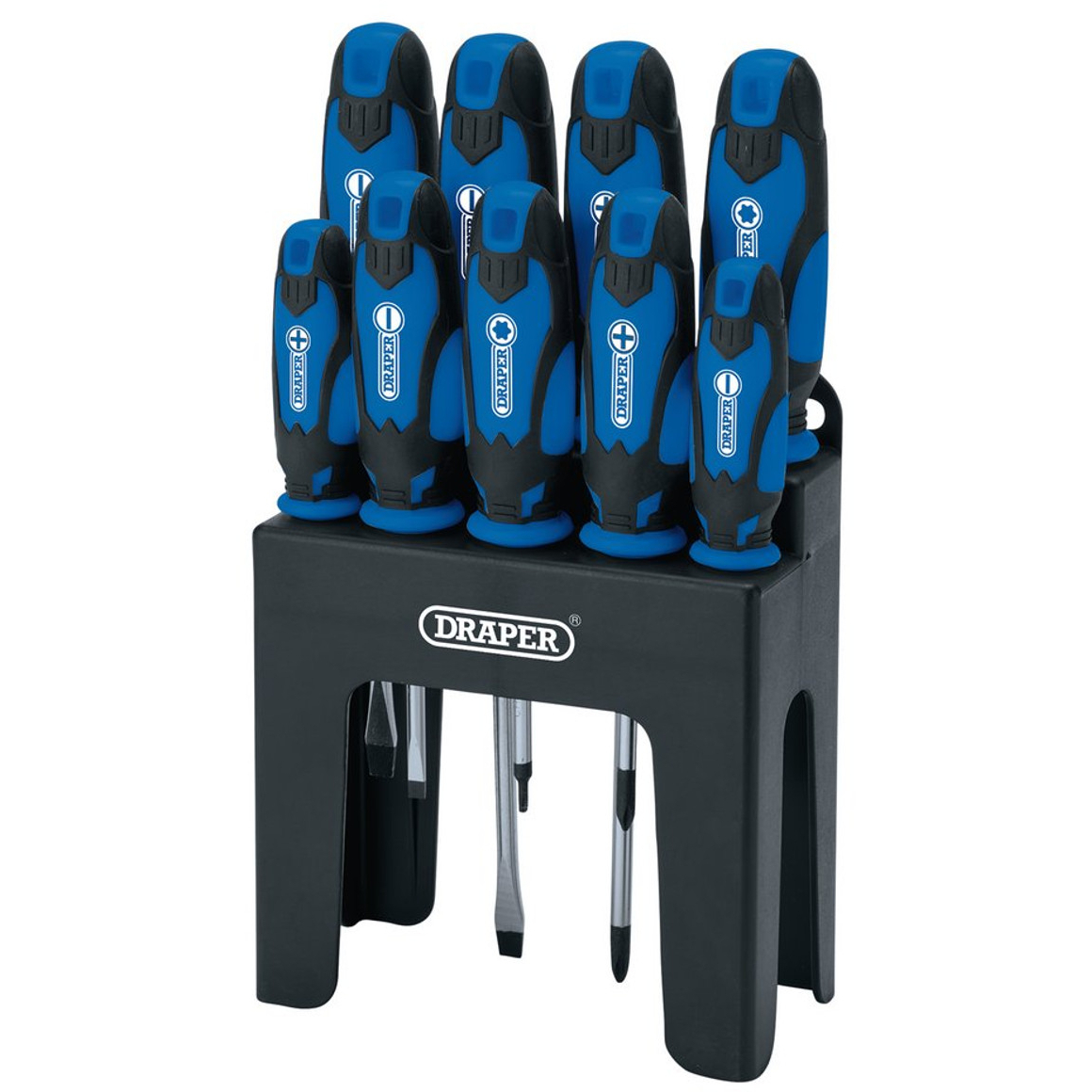 Draper 15960 Soft Grip Screwdriver Set, Blue (9 Piece)