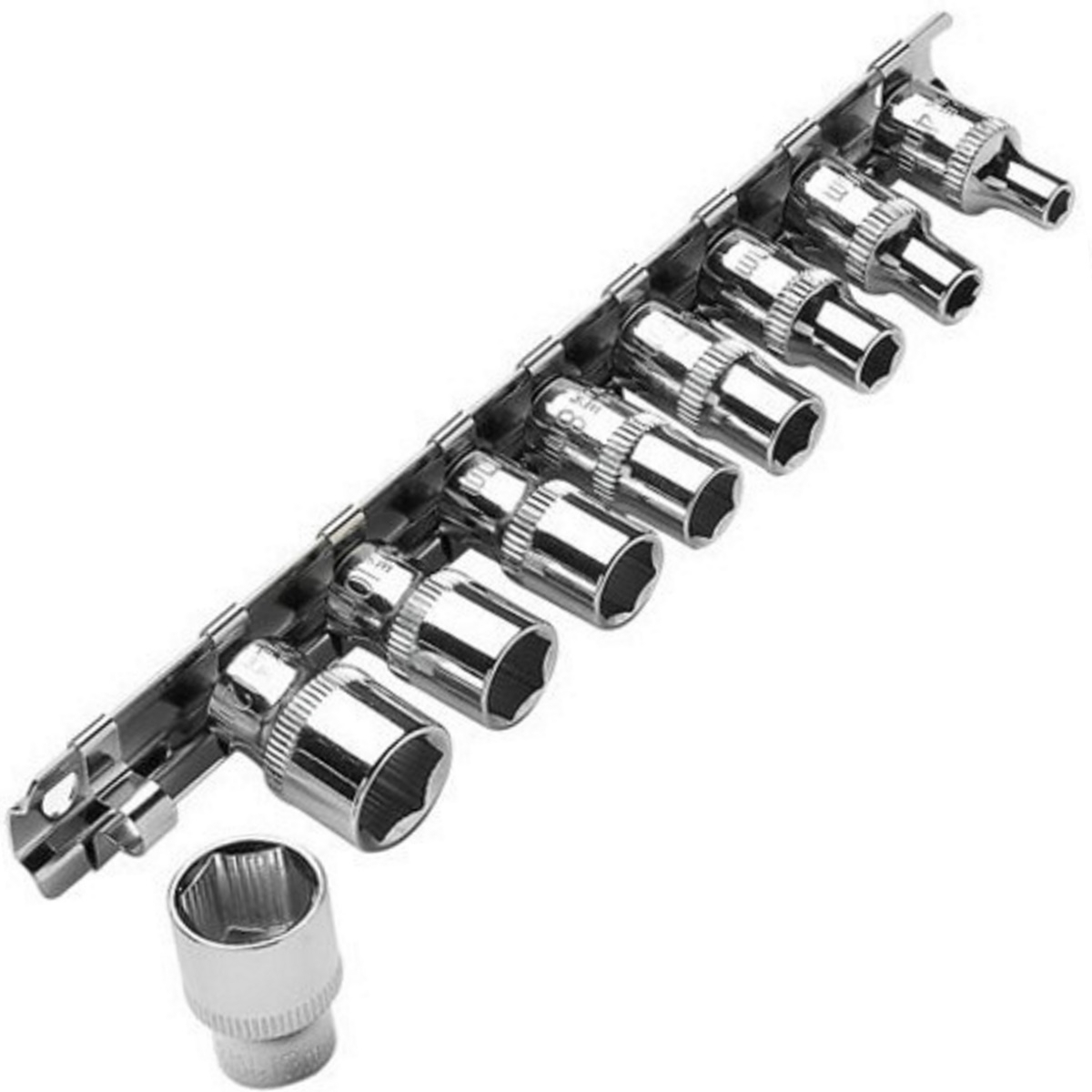 Clarke PRO408 9 Piece ¼" Drive Anti Slip Metric Set of Sockets 1700814