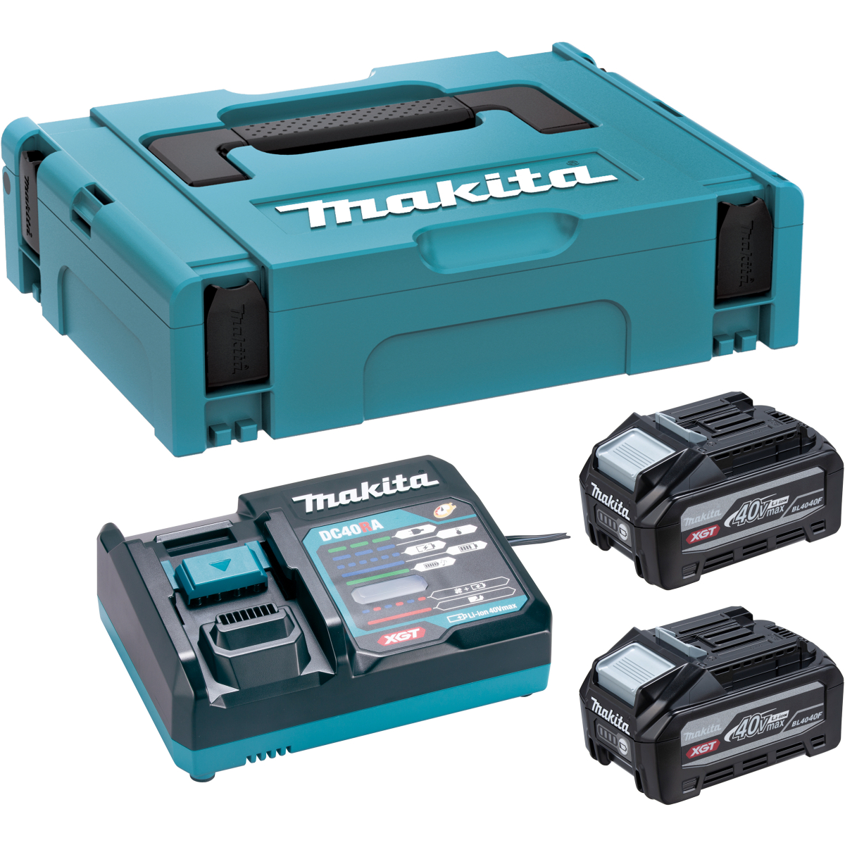 Makita 1911C8-3 40v XGT Powersource Kit, 2 x BL4040F + DC40RA Charger 110v in Makpac Case
