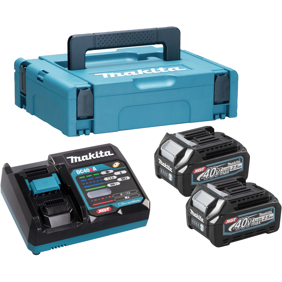 Makita 191J85-8 40v XGT Powersource Kit , 2x 40v - 2.5AH Batteries and Charger In Makpac Case