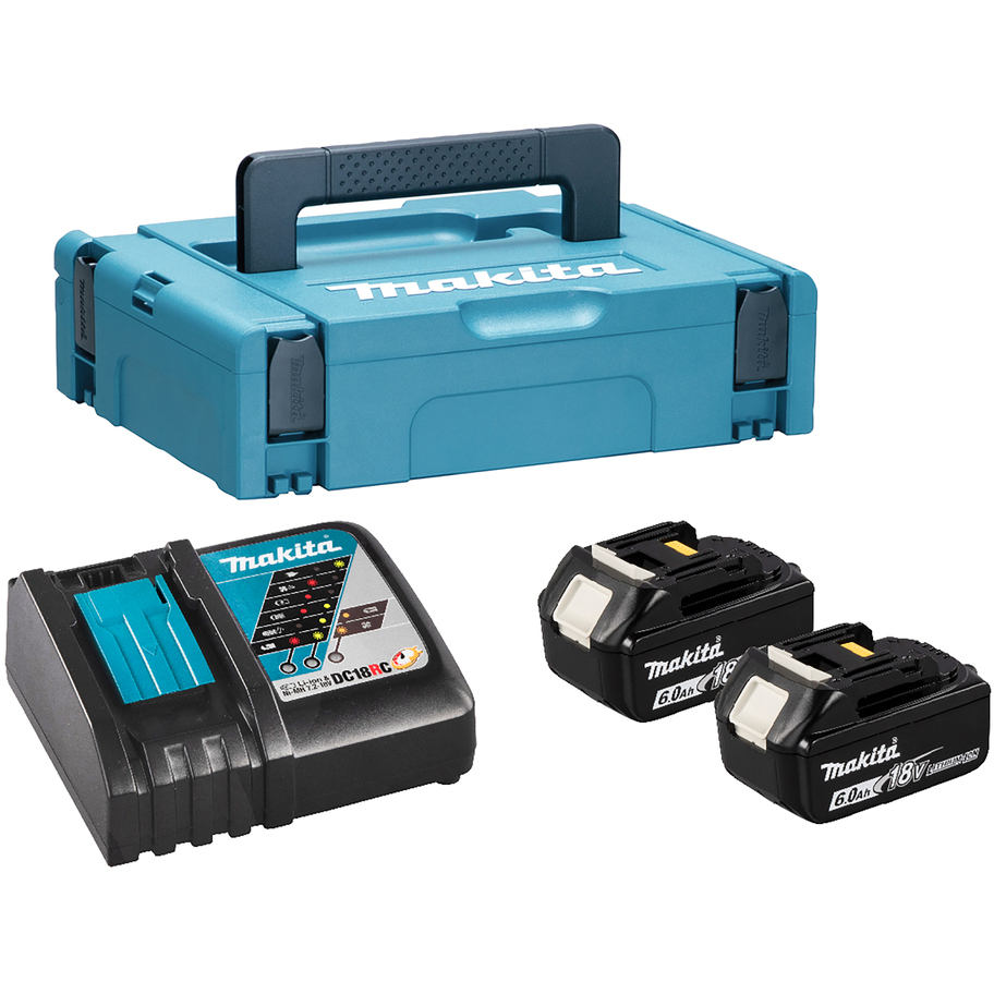 Makita 198119-8 18V LXT Powersource Kit, 2 x 18V - 6.0AH Batteries and Charger in Makpac Case