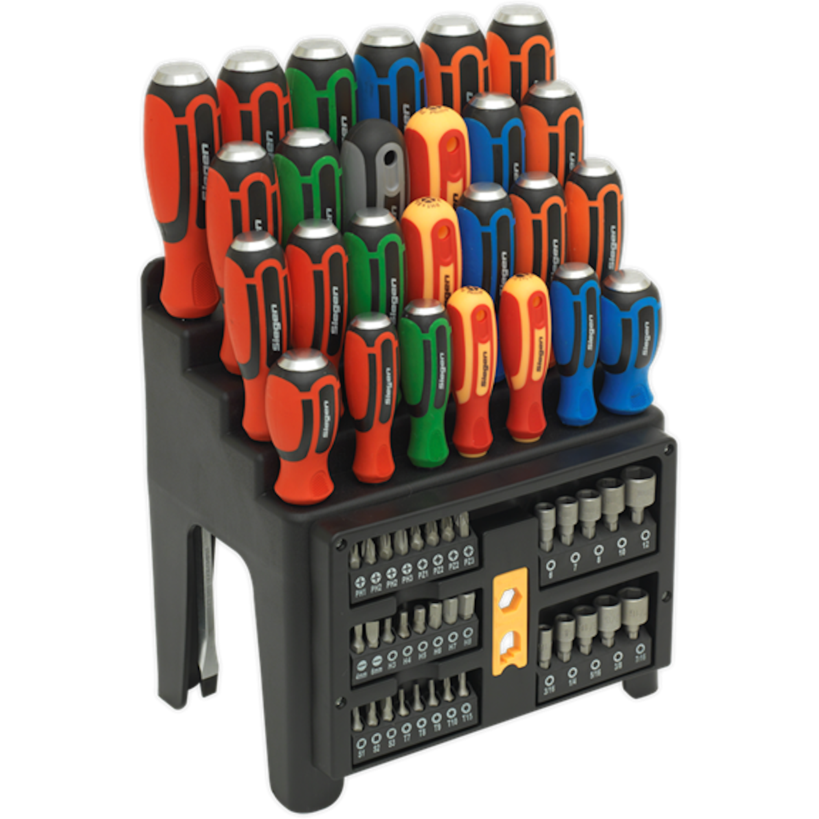 Sealey S01153 61 Piece Hammer-Thru Screwdriver, Bit & Nut Driver Set