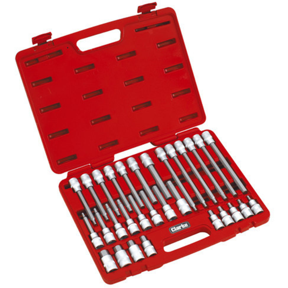 Clarke 1700564 PRO164 1/4", 3/8" & 1/2" Drive Torx-Star® / Spline Socket & Bit Set