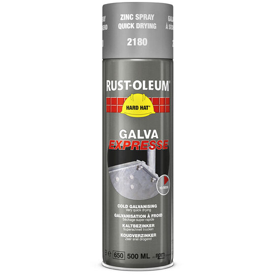Rustoleum Hard Hat 2180 Galva Expresse 500ml Aerosol Zinc Rich Matt Primer Spray Paint - Zinc