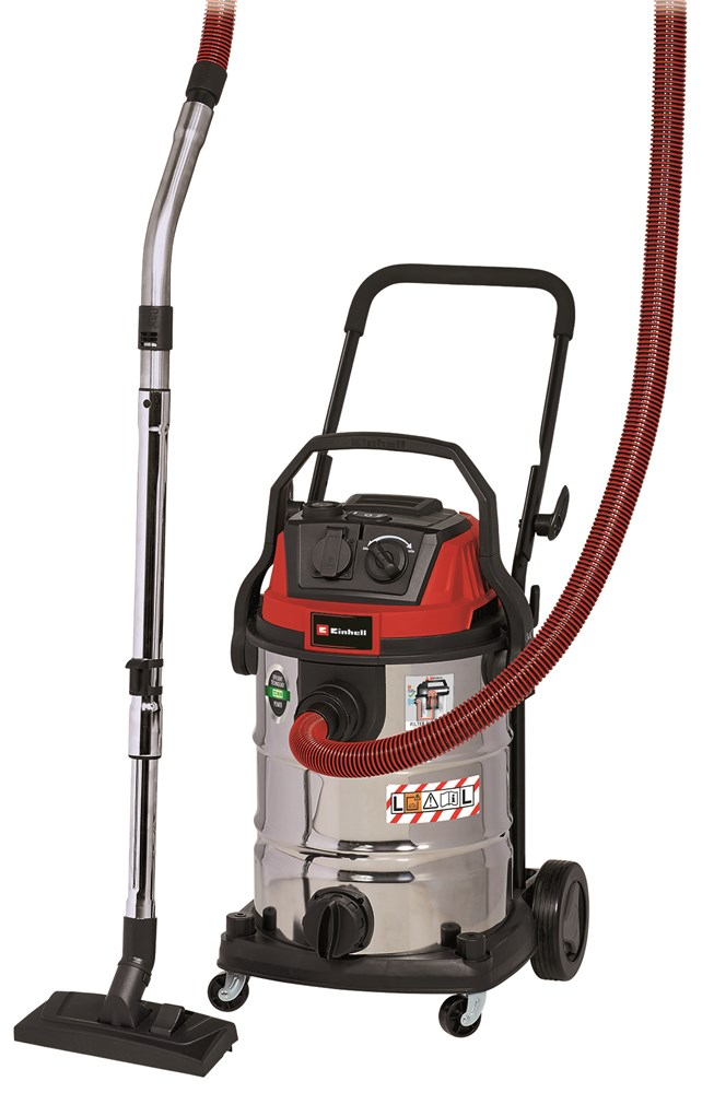 Einhell TE-VC 2230 SACL 30 Litre Stainless Steel L Class Wet & Dry Vac With Power Take Off 240V
