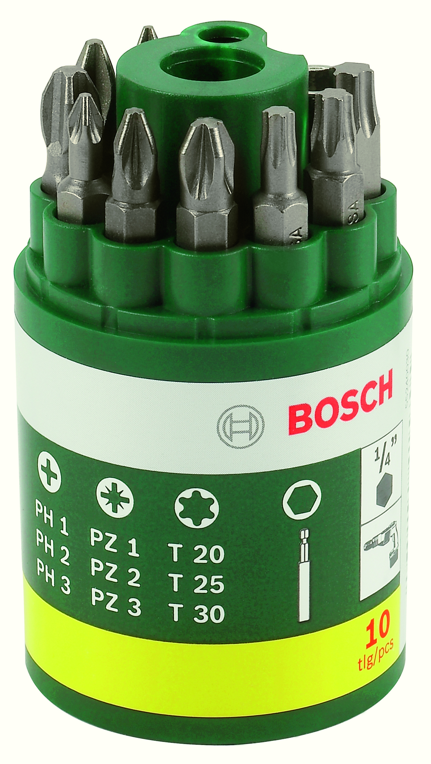 Bosch 2607019452 10-Piece Screwdriver Bit Set (1 Pack Of 10)