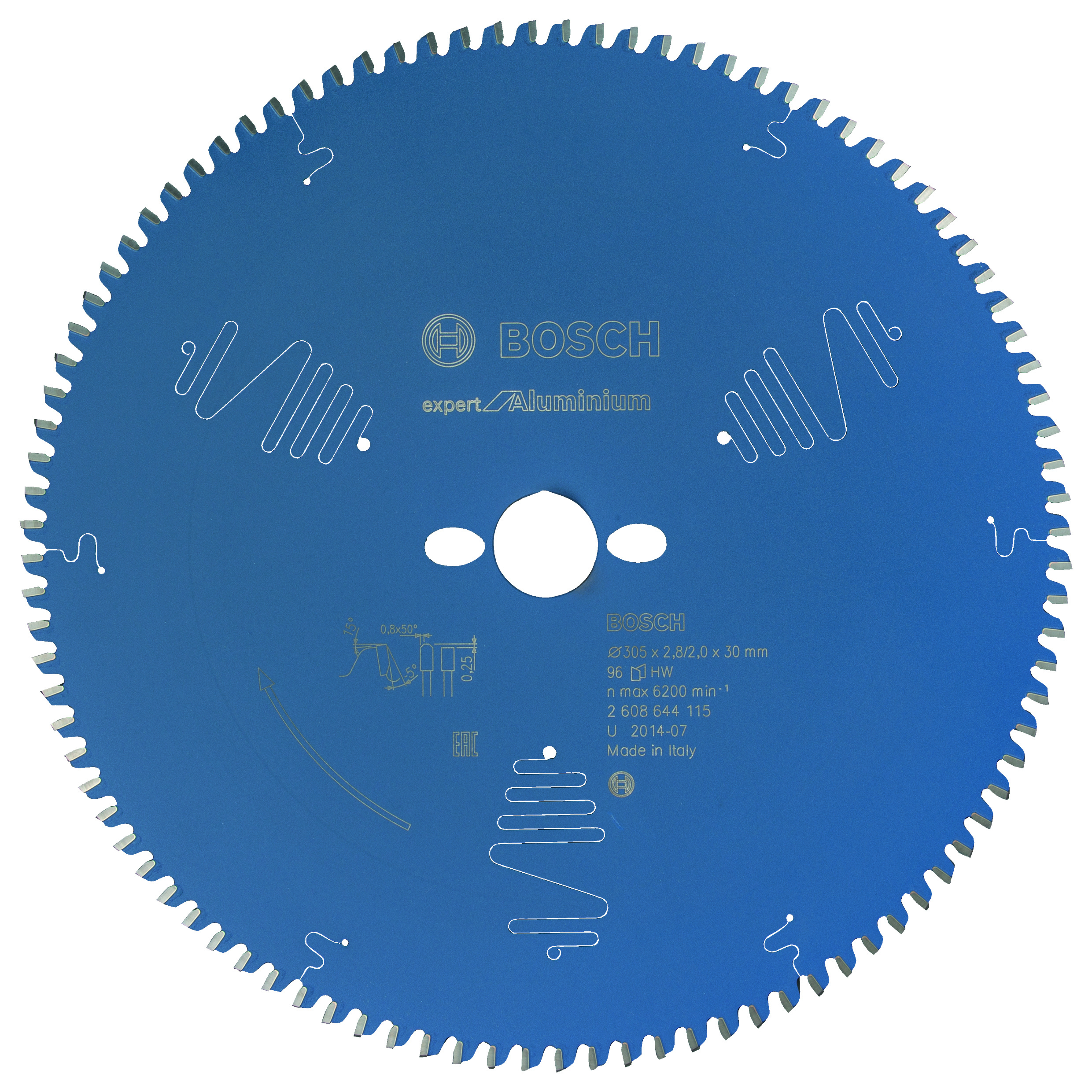 Bosch 2608644115 Circular Saw Blade Expert For Aluminium 305 X 30 X 2,8mm, 96 (1 Pack Of 1)