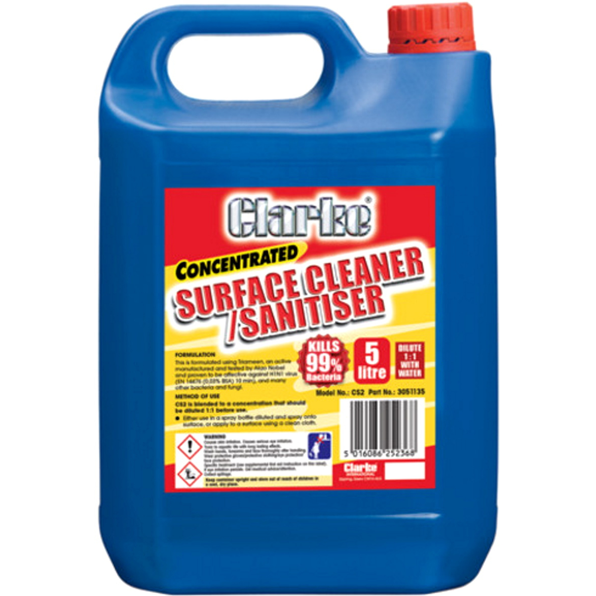 Clarke CS2 Surface Cleaner/Sanitiser 5ltr Bottle Concentrated 3051135