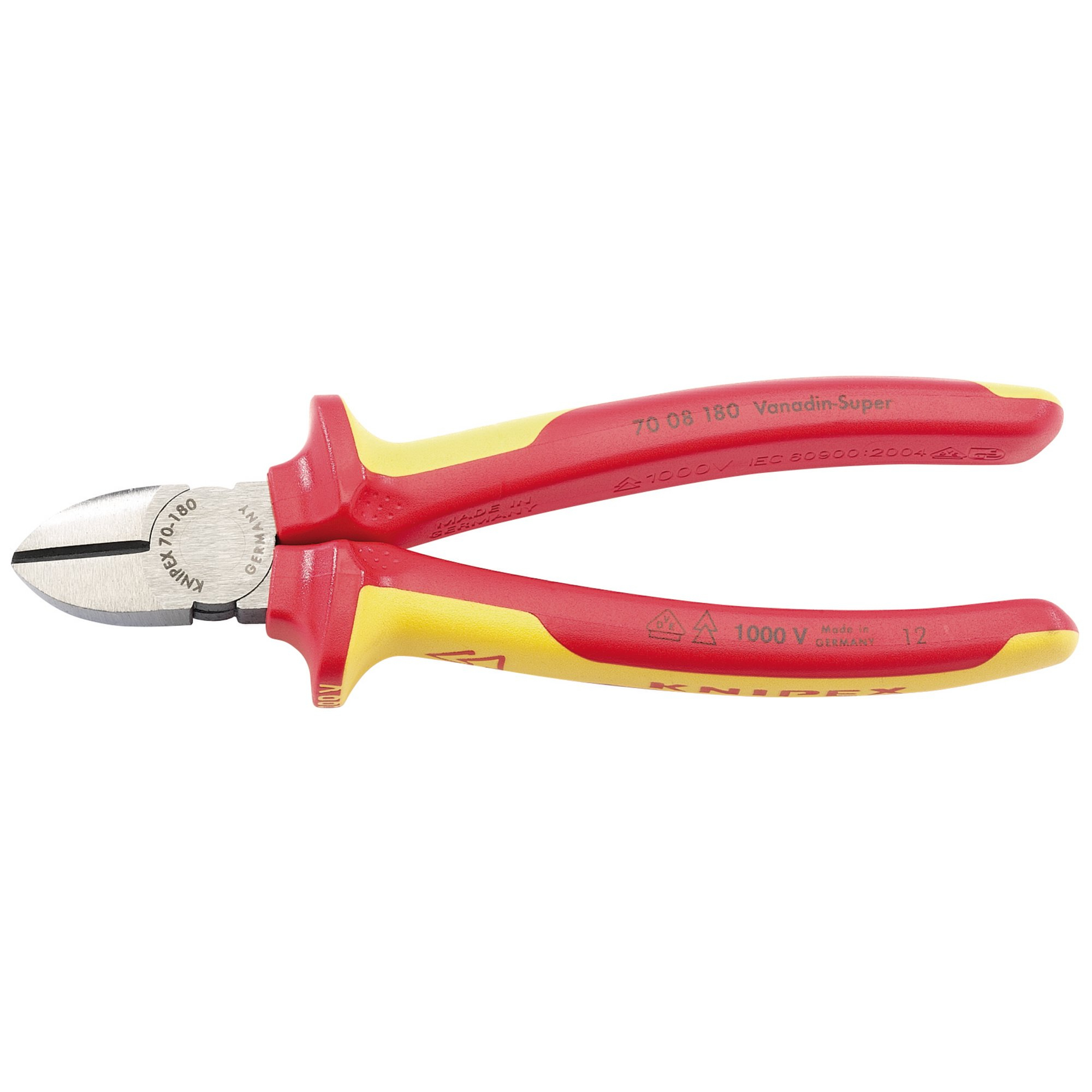 Knipex 70 08 180UKSBE 180mm VDE Fully Insulated Diagonal Side Cutters 32021