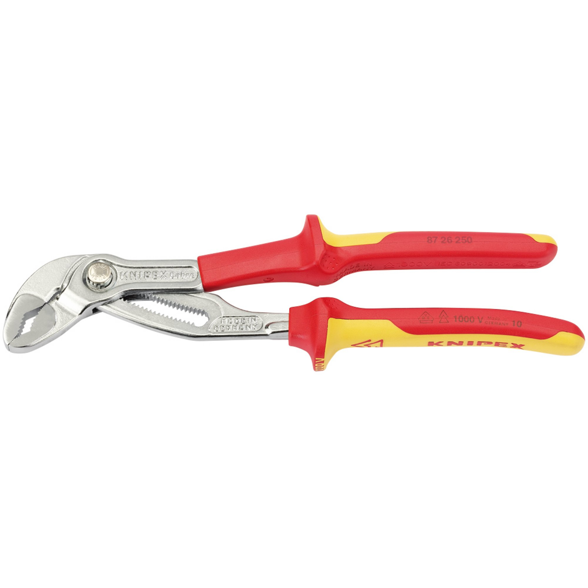 Knipex 87 26 250 250mm VDE Cobra&#174; Chrome Waterpump Pliers 34672