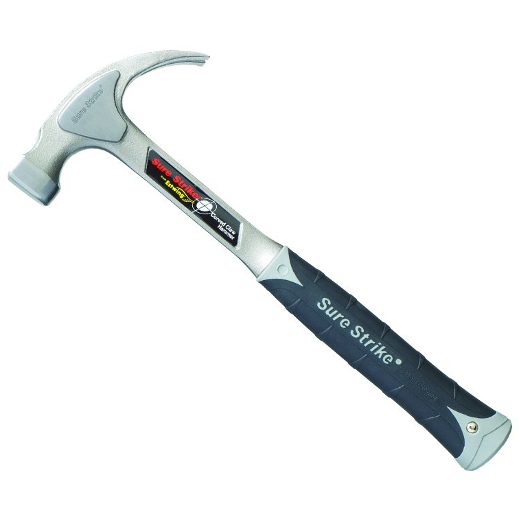 Estwing EMR16C 16oz Surestrike Curved Claw Hammer, Steel Shaft