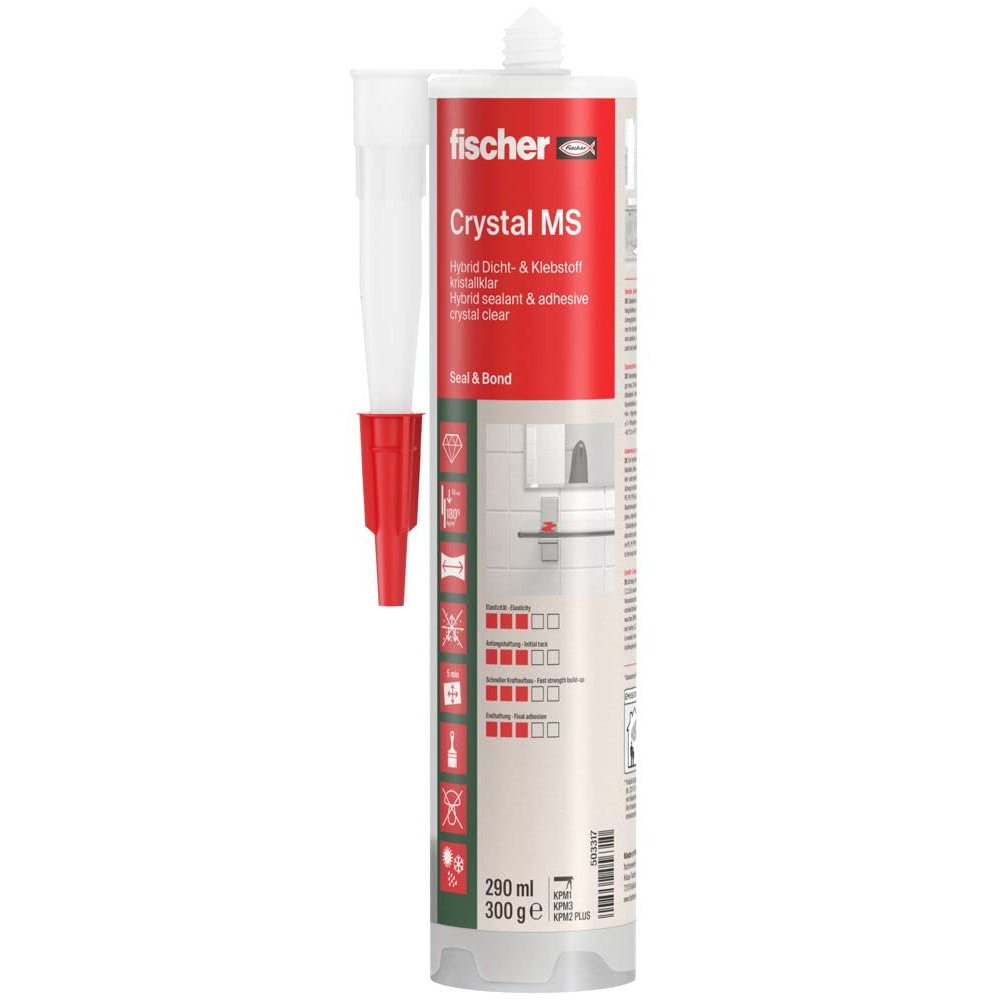 Fischer 503317 Crystal MS Transparent Sealant And Adhesive (DE/EN) 290ml