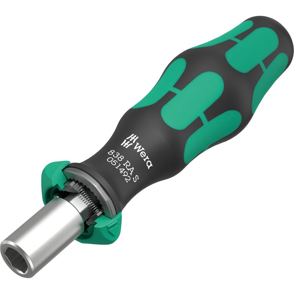 Wera 05051492001 838 RA S Bit-Holding Handle With Ratchet Functionality, 1/4"