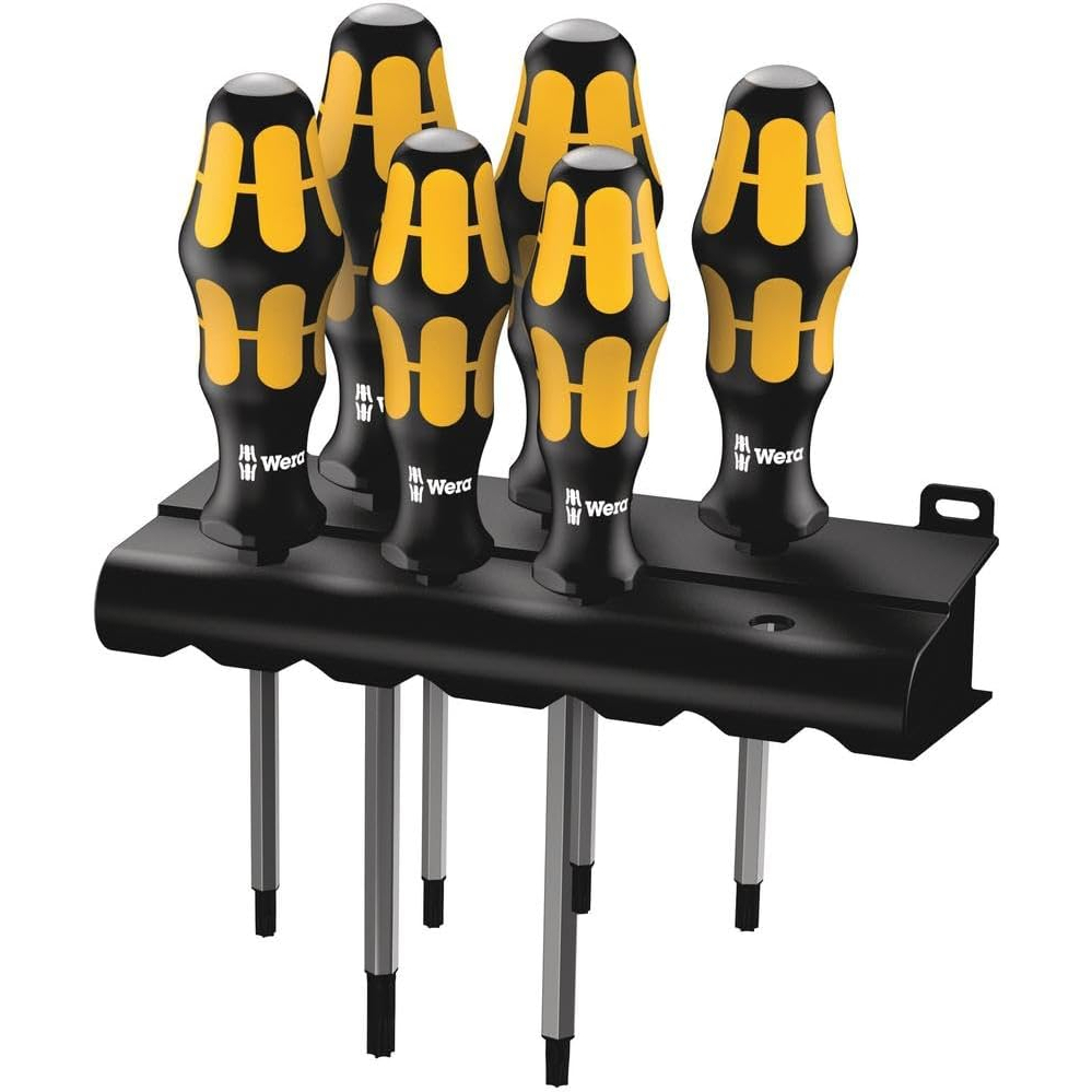 Wera 05024410001 977/6 TORX® Screwdriver Set Kraftform Wera: Chiseldriver And Rack, 6 Pieces