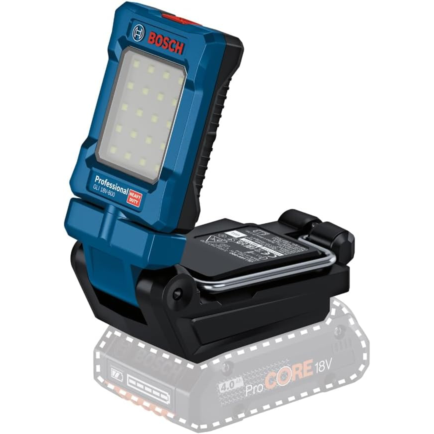 Bosch GLI 18V-800 Body Only 18v 800 Lumen Folding 360° Swivel 180° Tilt LED Hand Lamp in Carton