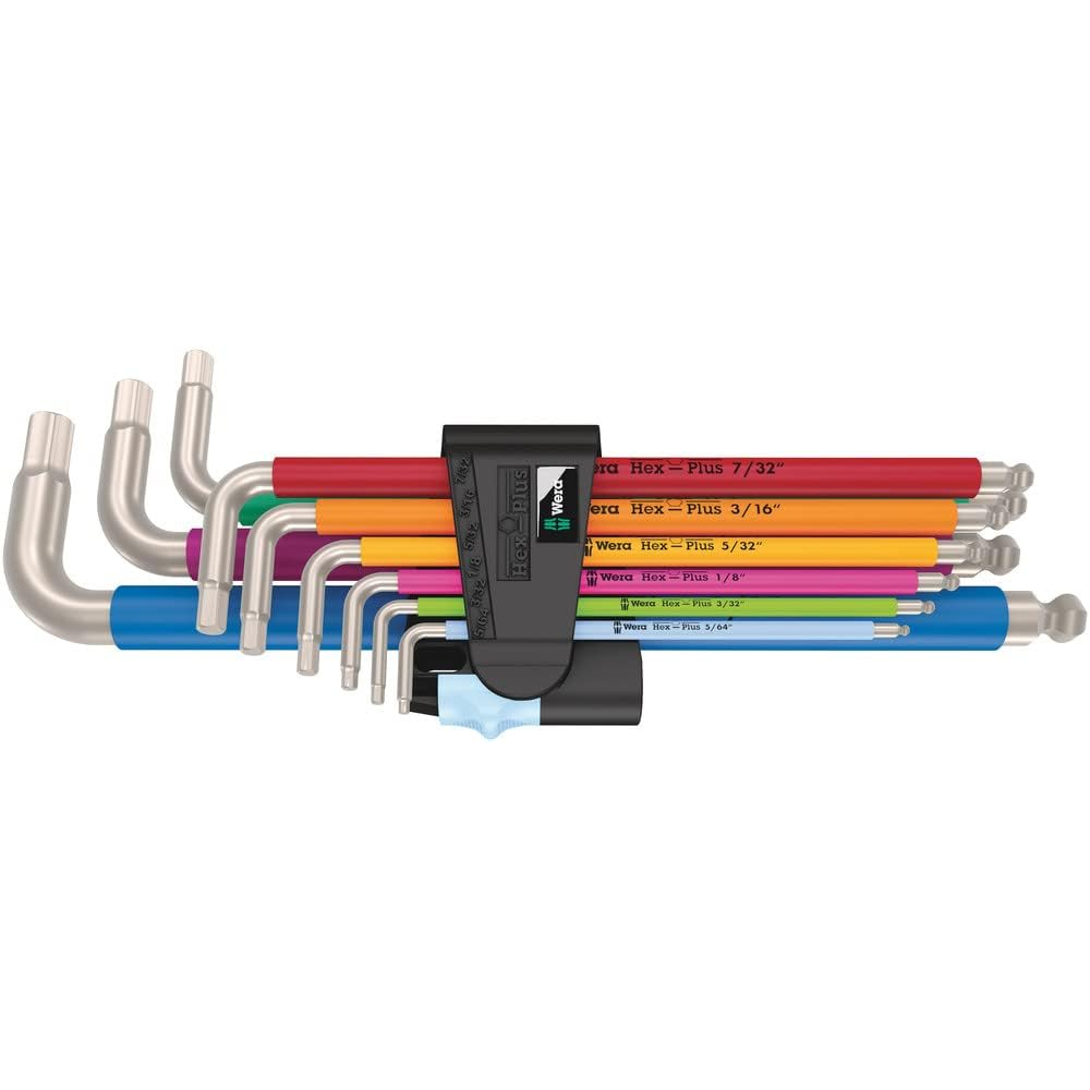 Wera 05022860001 Hex-Plus Multicolour Imperial Stainless 1, L-Key Set, Imperial, Stainless Steel, 9 Pieces