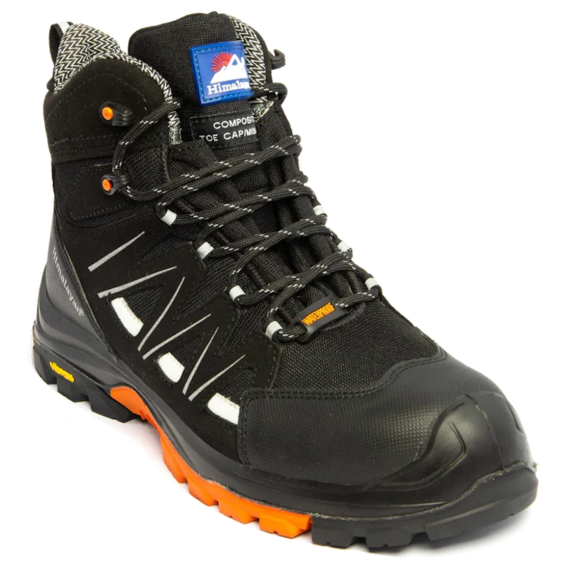 Himalayan 5602 Black Microfibre 'VF' Non-Metallic S3 Safety Hiker Boot with Hi-Visibility Detailing