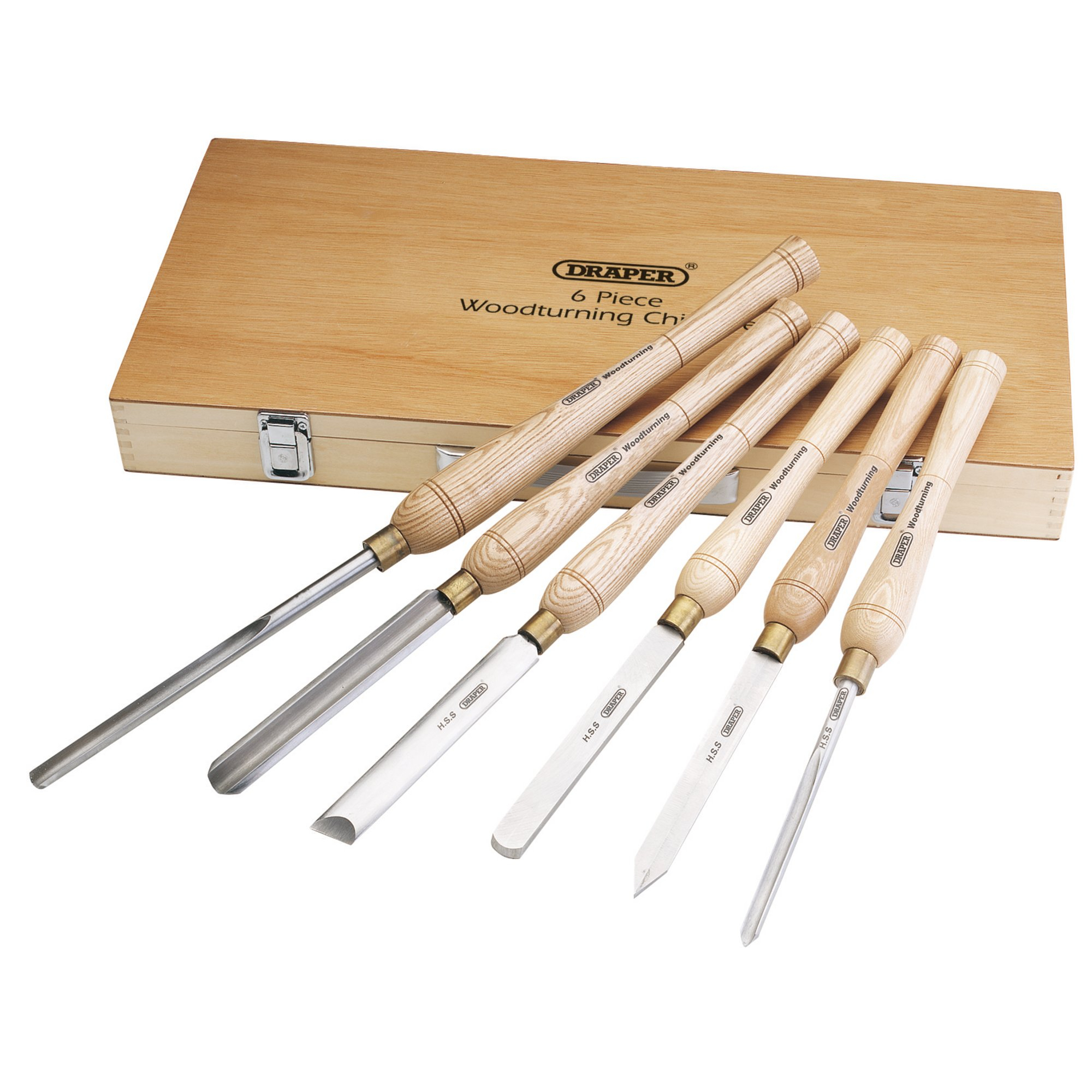 Draper 58697 AWL44 6 Piece HSS Woodturning Chisel Set