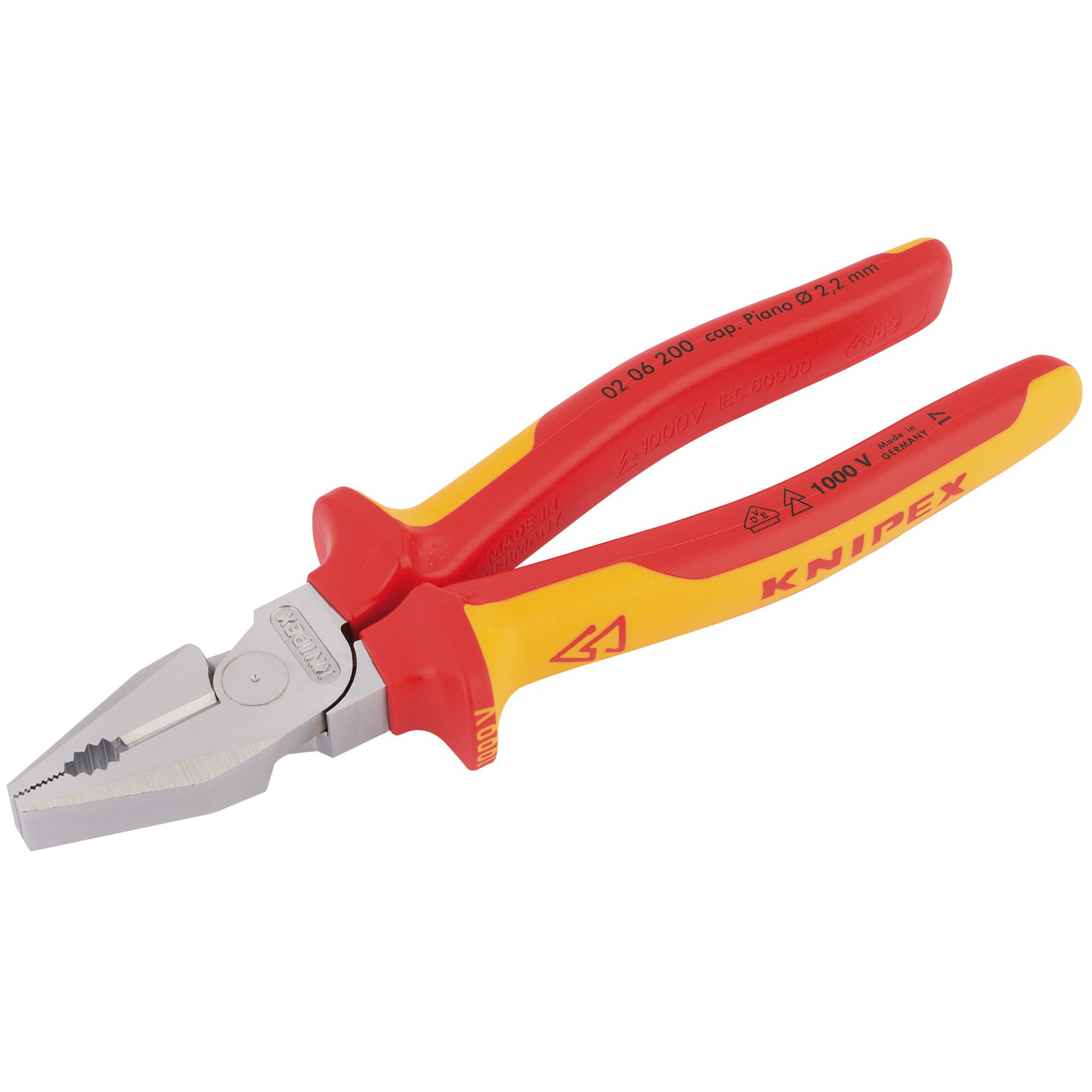 Knipex 02 06 200 200mm VDE Fully Insulated High Leverage Combination Pliers 59818
