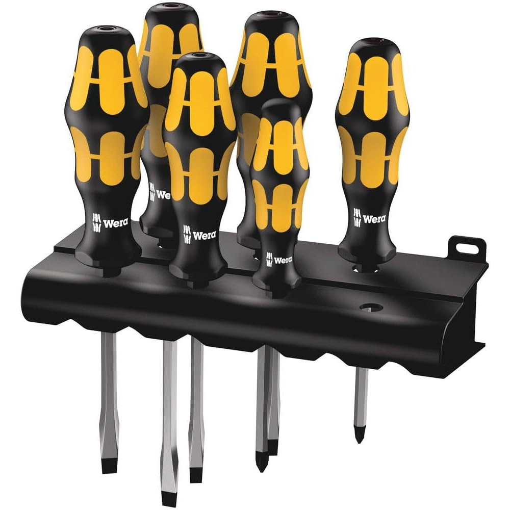 Wera 05018282001 932/6 Screwdriver Set Kraftform Wera: Chiseldriver And Rack, 6 Pieces