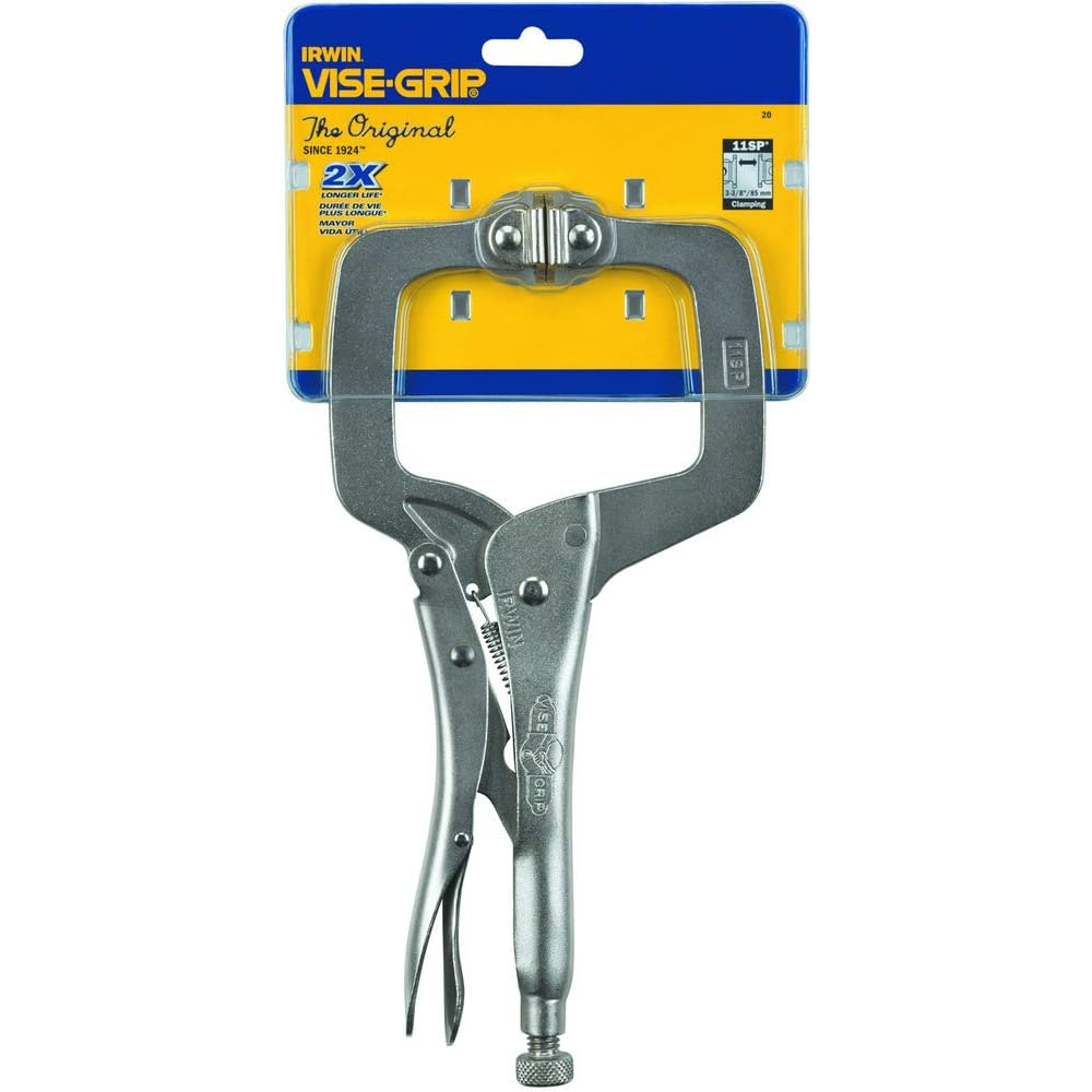Irwin Record T20EL4 Locking C-Clamp with Swivel Pads, Silver, 275 mm