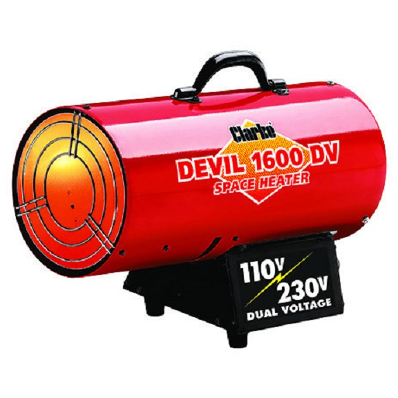 Clarke 6920191 DEVIL1600DV Dual Voltage 110/230V Gas Heater