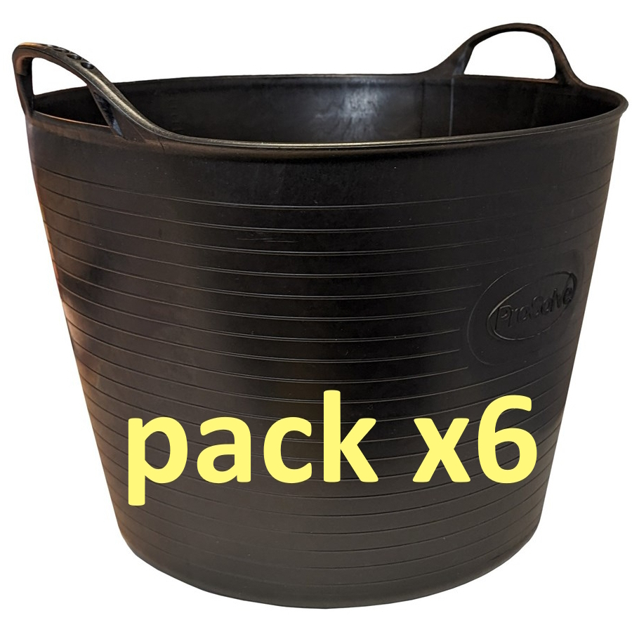  Special Pack of 6 Black 42Ltr Flexible Tubs