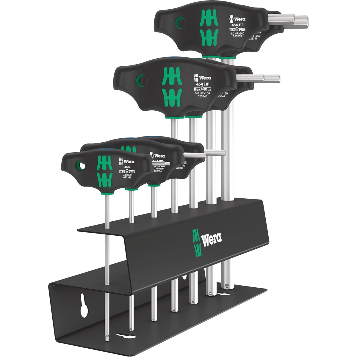 Wera 05023453001 454/7 HF Set 2 Screwdriver Set T-Handle Hex-Plus Screwdrivers With Holding Function, 7 Pieces