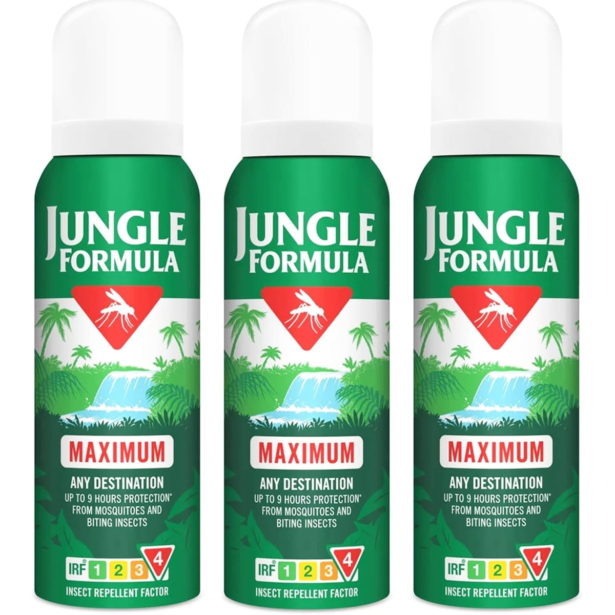 Jungle Formula 410M045 Maximum Any Destination Mosquitoe Repellent 125Ml Aerosol, (Pack of 3)