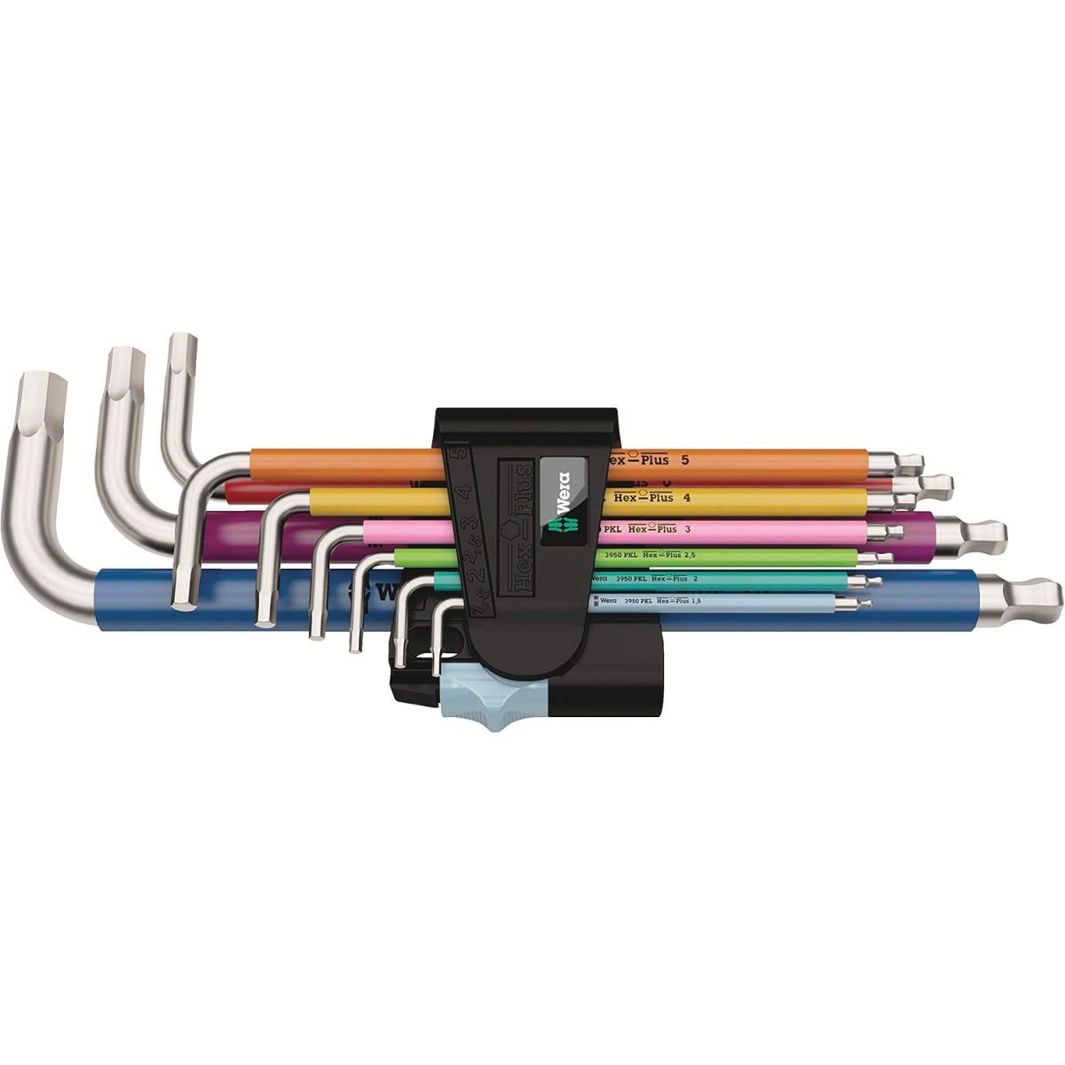 Wera 05022669001 3950/9 Hex-Plus Multicolour Stainless 1 L-key set, metric, stainless, 9 pieces