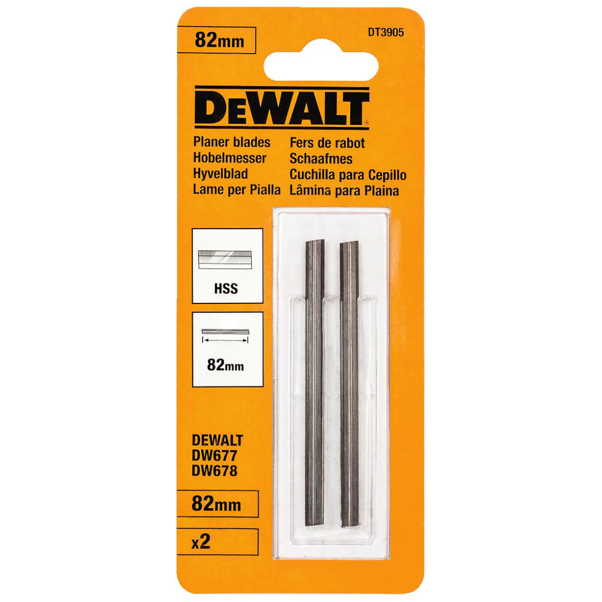 DeWalt DT3905-QZ 82mm HSS Reversible Planer Blades