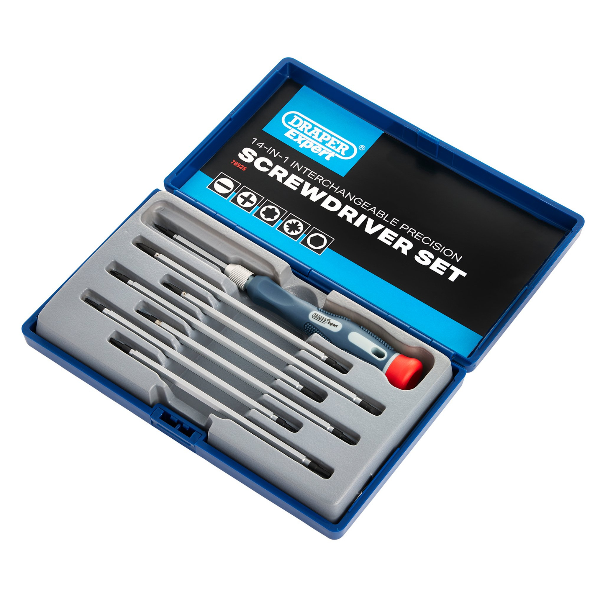 Draper 78925 PSS14R Expert 8 Piece Reversible Precision Screwdriver Set