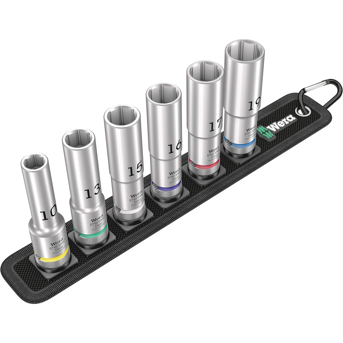 Wera 05004565001 Belt C Deep 1 Socket Set, 1/2" Drive, 6 Pieces