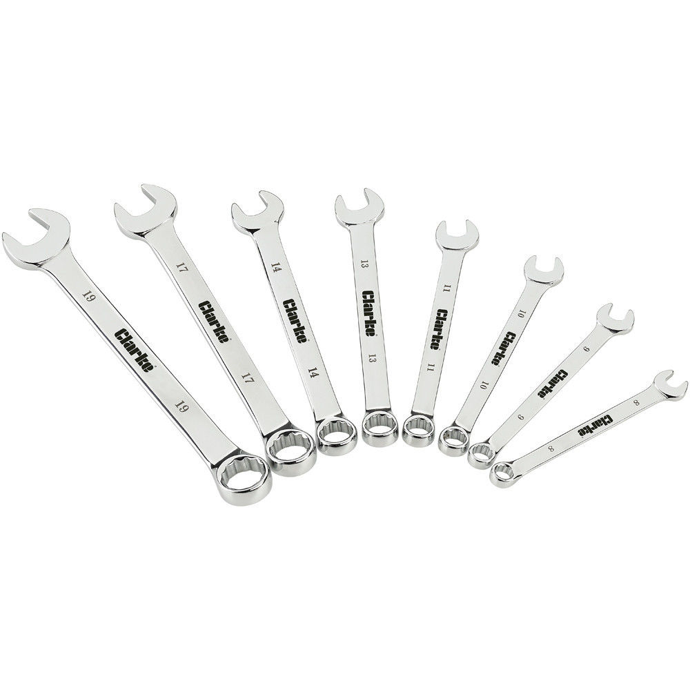 Clarke 1801815 CHT815 8 piece 8 - 19mm Combination Spanner Set