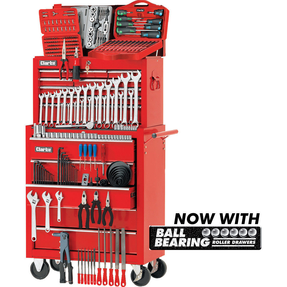 Clarke 1801624 CHT624 329 piece Mechanics Tool Chest and Tools Package