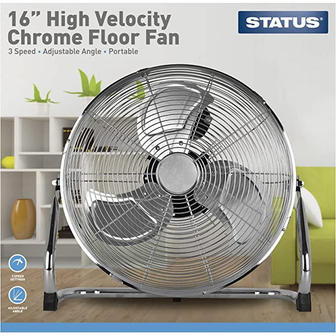 High Velocity Chrome 16'' Floor Fan