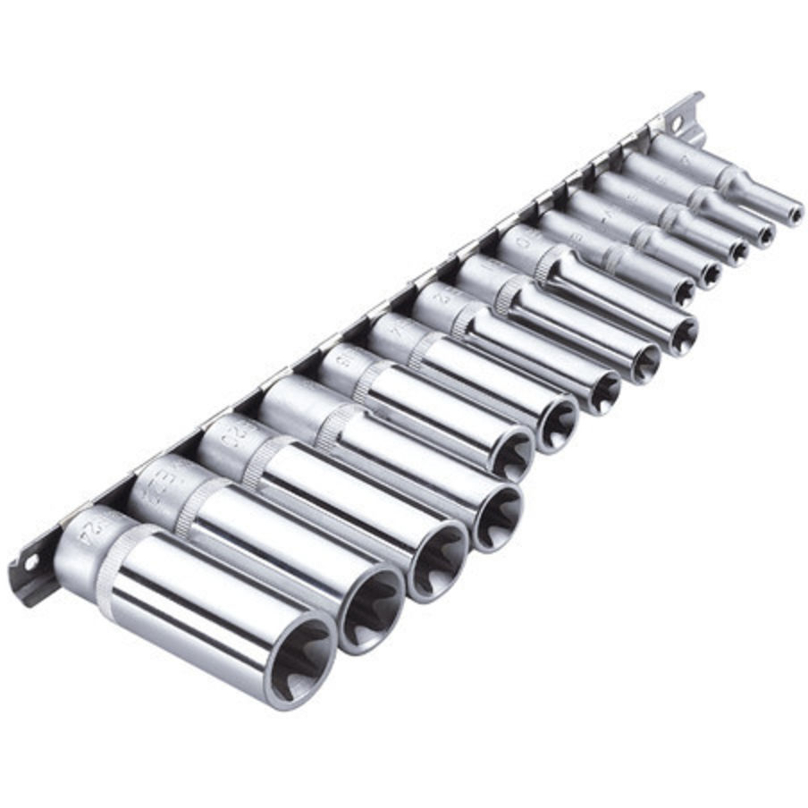 Clarke 1700592 PRO192 14 Piece 1/4", 3/8" & 1/2" Torx Deep Socket Set