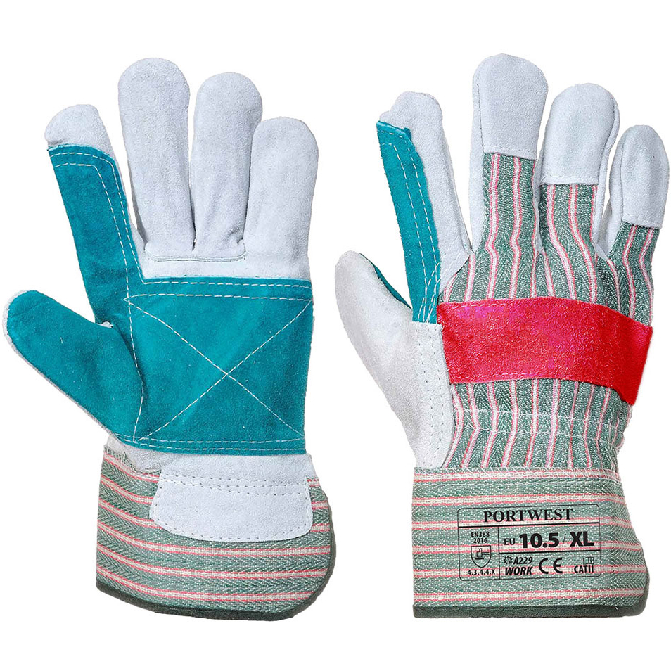 Portwest A229 Leather Rigger 320 Cow Split Reinforced Palm Glove Extra Large (10.5)