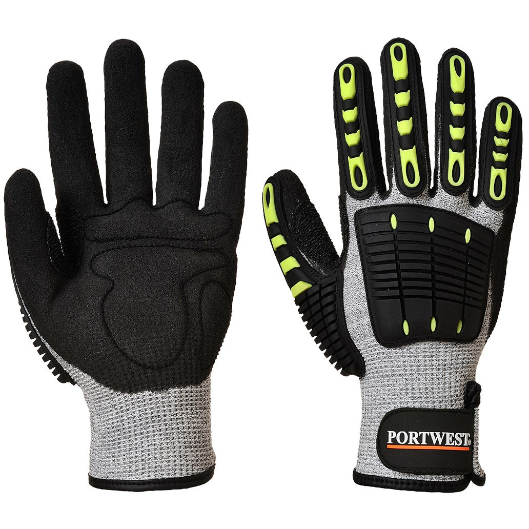 Portwest A722 Anti Impact Cut Resistant Glove - Grey/Black