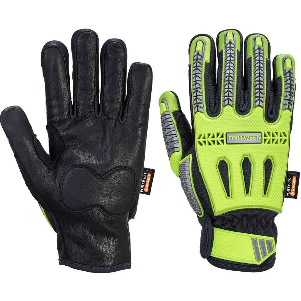 Portwest A762 R3 Impact Winter Glove - Yellow/Black