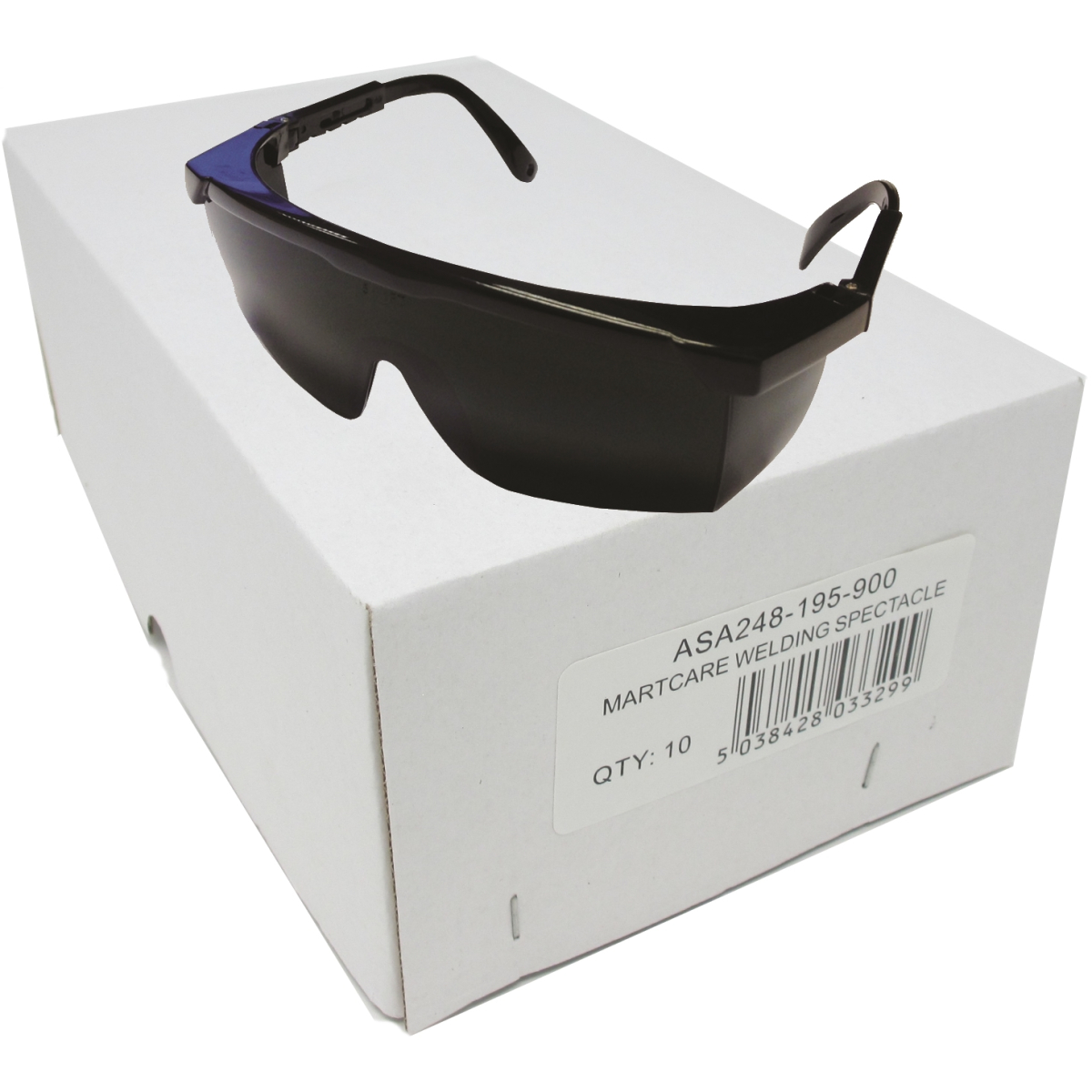 JSP (10 PK) Martcare ASA248-195-900 Wrap-Around Shade 5 Welding Safety Spectacle 