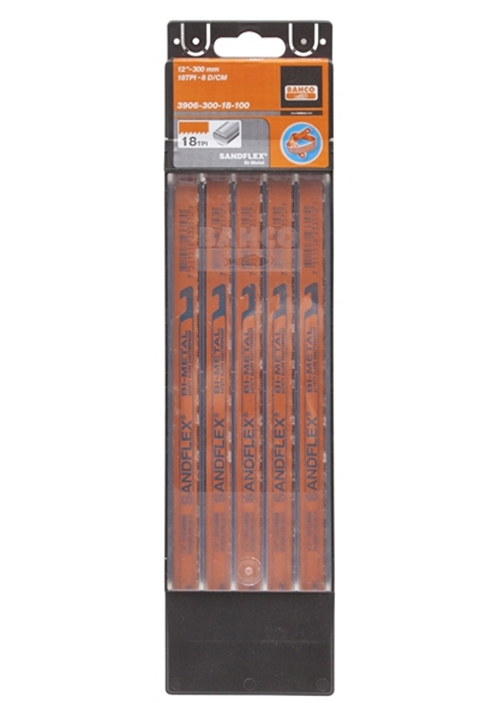 Bahco 3906-300-18-10P Sandflex Hacksaw Blades 300mm 12" x 18 TPI  (Pack 10) BAH39061810P