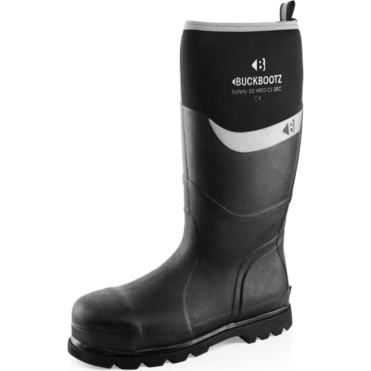 Buckbootz Buckler BBZ6000 Two Tone Black Safety Wellington Boot (HRO CI SRC S5)